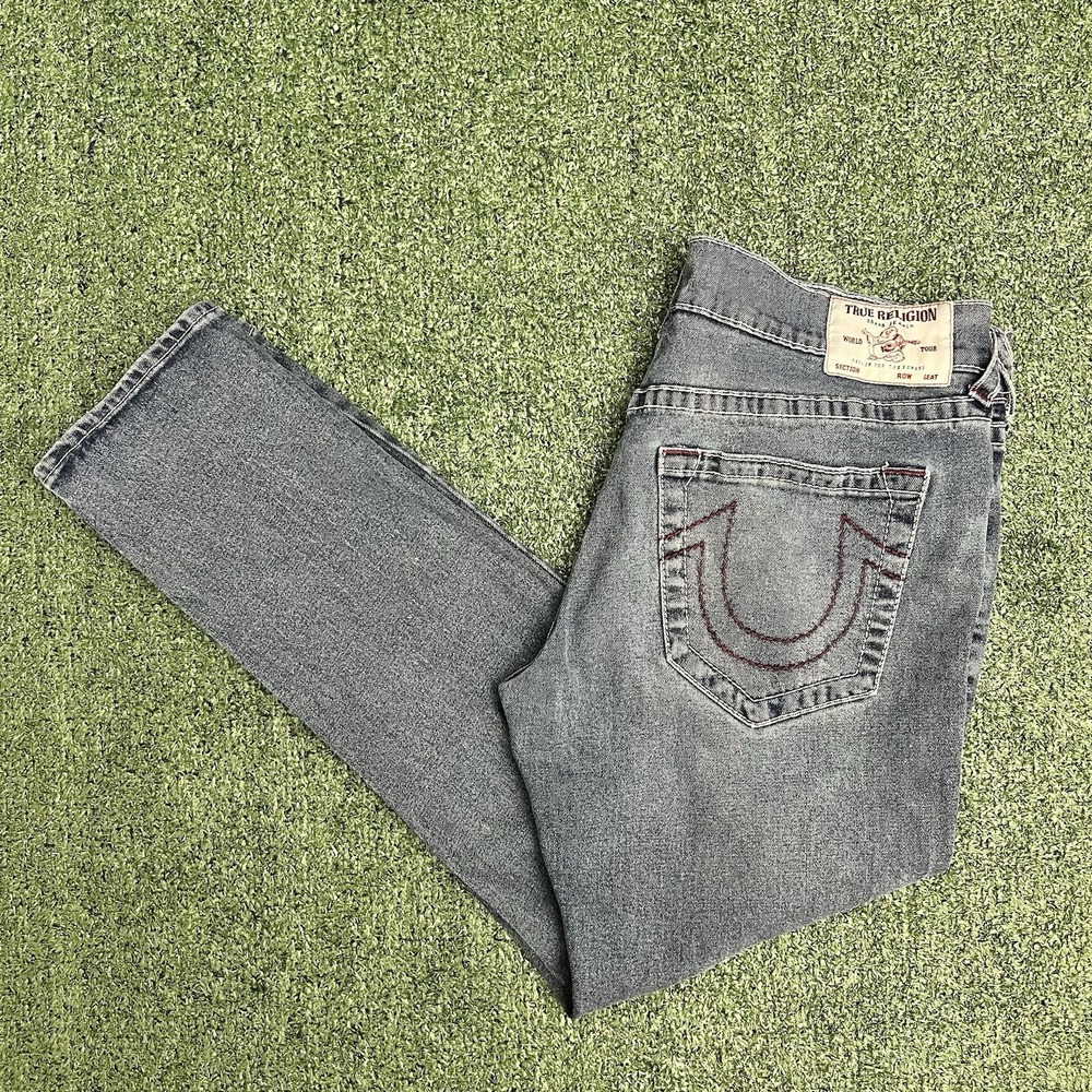True Religion Rocco Jeans Mens 36x30 Blue Relaxed Skinny Denim Stretch